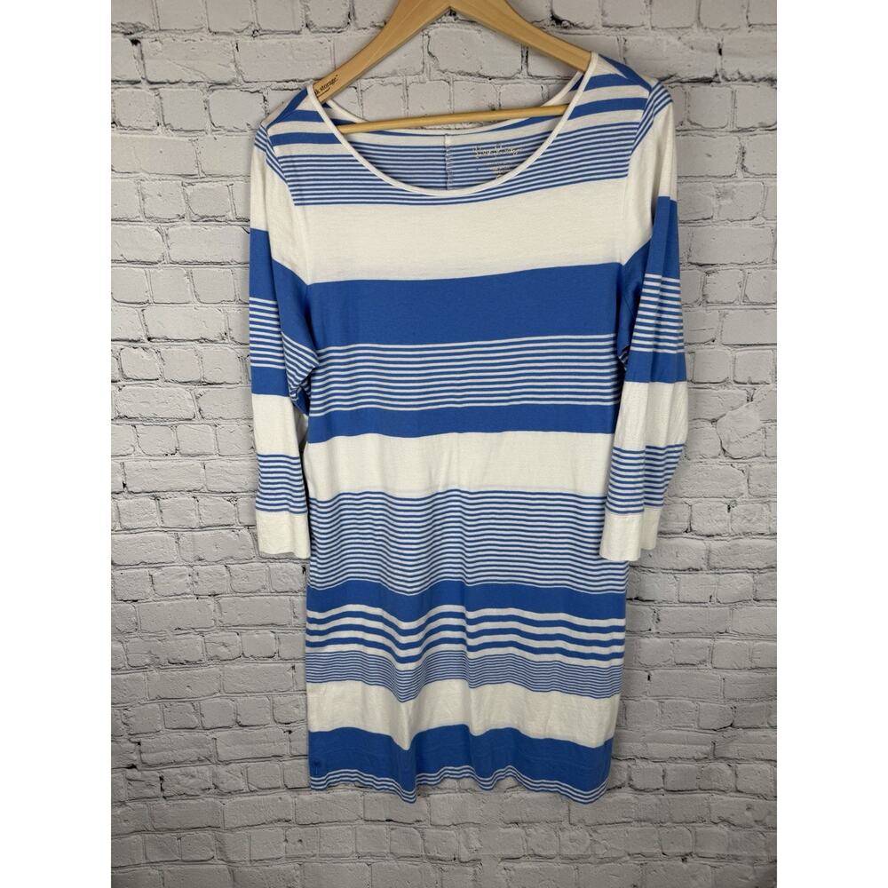 Lilly Pulitzer Dress XL Light Blue Marlowe Pima Cotton Nautical Stripe Pullover‎